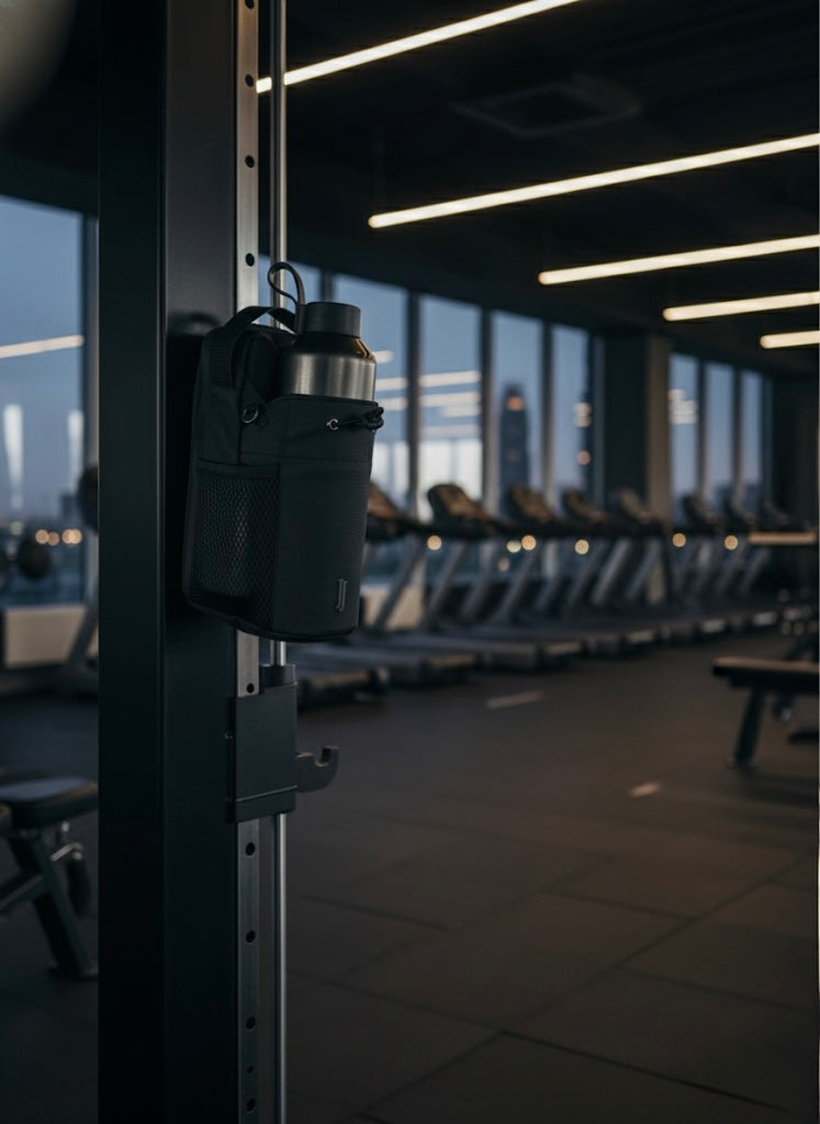 Bunjji magnetic bag sticking vertically to metal column in gym