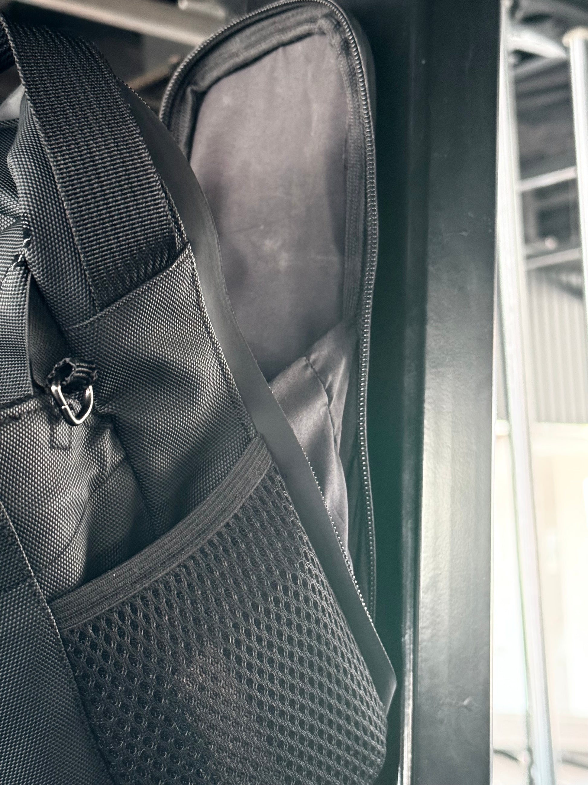 Close-up of Bunjji waterproof fabric and premium stitching detail